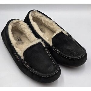 Ugg Women's Ansley Slip On Suede Leather Shoes Slippers Fur Lined Moccasins Sz 8